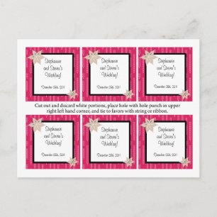 Favour Tags Pink and Black Wild Flowers Postcard