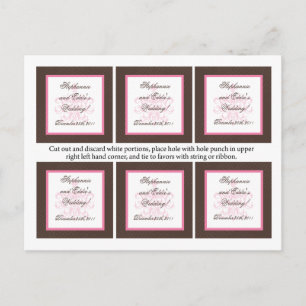 Favour Tags Pink Chandelier Postcard