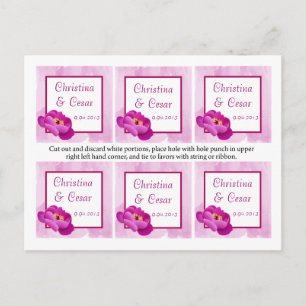 Favour Tags Purple/Pink Peony Flowers watercolor t Postcard