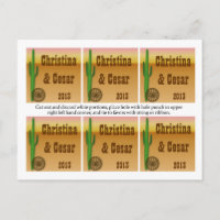 Favour Tags Wagon Wheel/Horse Shoe Sunset Desert w