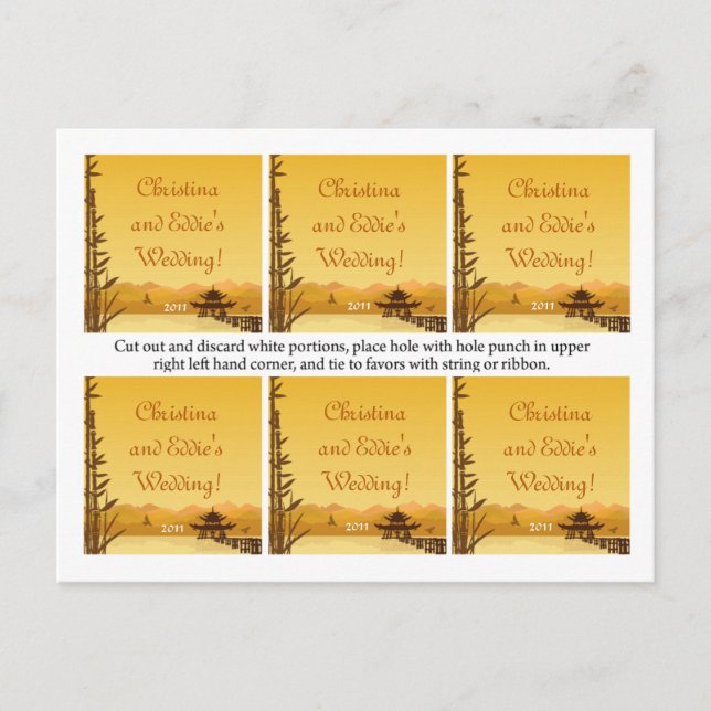 Favour Tags Warm Sunset Postcard (Front)