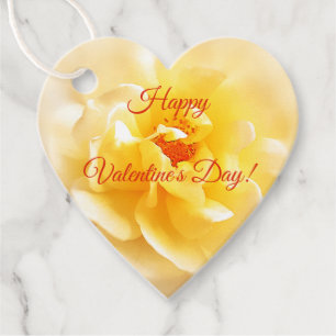 Favour Tags White Yellow Rose Valentine's