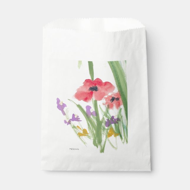 Favour Treat Bag Red Poppies (Front)