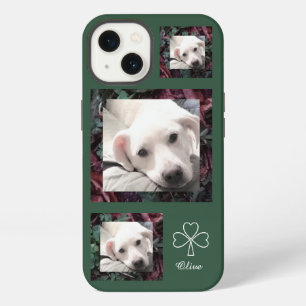 Favourite 3 Lucky Photos of Cute Dog Shamrocks iPhone 13 Case
