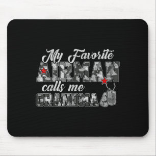 Favourite airman calls grandma camo flag air force mouse pad