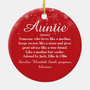 Favourite Aunt Auntie Definition Photo Christmas Ceramic Tree Decoration