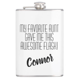 Favourite Aunt Nephew Vinyl Wrapped Flask