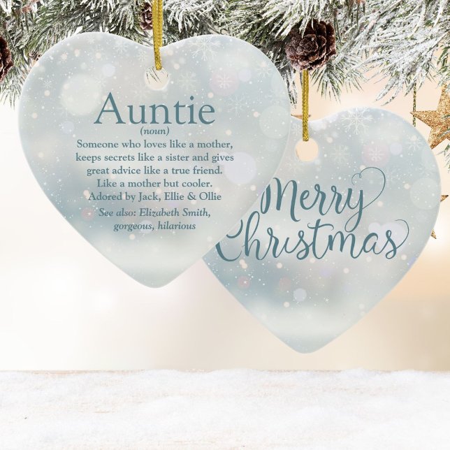 Favourite Auntie Aunt Definition Merry Christmas Ceramic Tree Decoration (Favorite Auntie Aunt Definition Merry Christmas Ceramic Ornament)