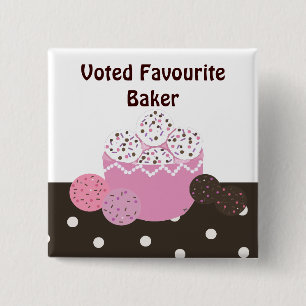 Favourite Baker 15 Cm Square Badge