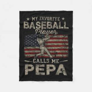 Favourite Baseball Player Calls Me Pepa Father's D Fleece Blanket