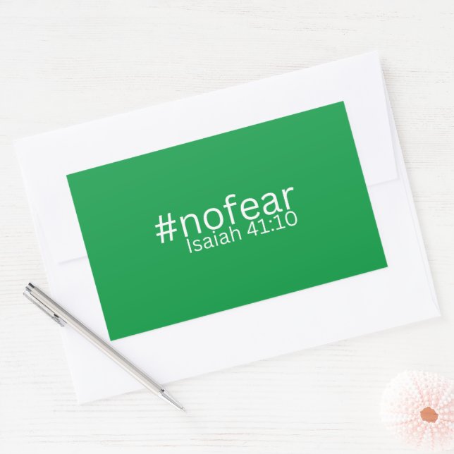Favourite Bible Verse Design Isaiah 41:10 Scriptur Rectangular Sticker (Envelope)