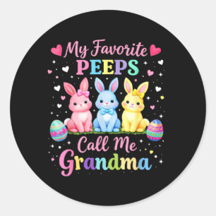 Favourite Bunnies Call Grandma Cute Easter Day Classic Round Sticker