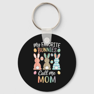 Favourite bunnies call mum cute easter bunny easte key ring