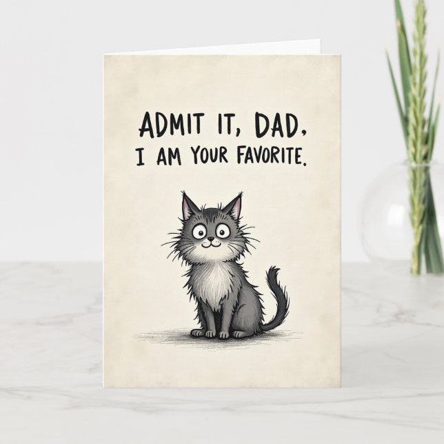 Favourite Cat Fathers Day Card (Front)