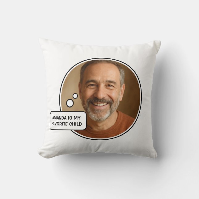 Favourite Child Funny Dad Father's Day Cushion (Front)