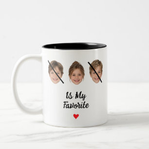Favourite Child Joke 3 Custom Face Family Humour Two-Tone Coffee Mug