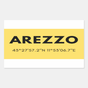 Favourite City Arezzo Italy Skyline Coordinates Rectangular Sticker