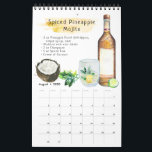 Favourite Cocktail Recipes | Watercolor Illustrate Calendar<br><div class="desc">Stunning collection of hand painted illustrations. Personalise this beautiful calendar with your own favourite drink recipes. Each month has different illustrations that go along with that month's season. Contact me if you need different illustrations/ideas portrayed. Add your custom wording to this design by using the "Edit this design template" boxes...</div>