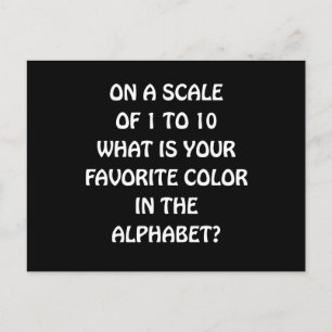 Favourite Colour Alphabet Postcard