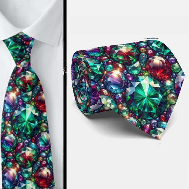 Favourite Colours Jewel Tone Gemstone Pattern Tie (Creator Uploaded)
