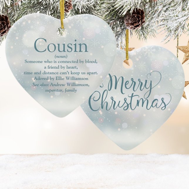 Favourite Cousin Definition Merry Christmas Ceramic Tree Decoration (Favorite Cousin Definition Merry Christmas Ceramic Ornament)