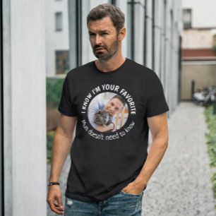 Favourite Dog Dad Fathers Day Custom Photo   T-Shirt