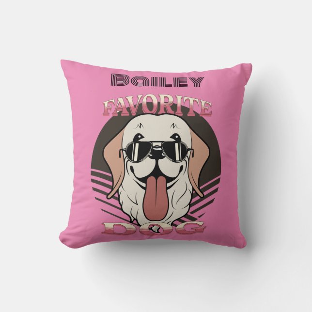 Favourite dog, funny cute dog mum/dad  cushion (Front)