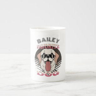 Favourite dog, funny cute dog mum/dad Personalise Bone China Mug