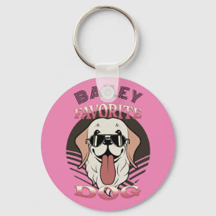 Favourite dog, funny cute dog mum/dad Personalise Key Ring