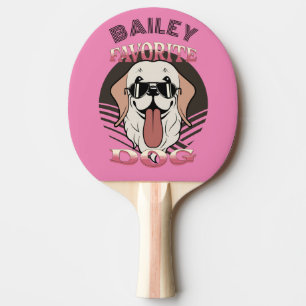 Favourite dog, funny cute dog mum/dad Personalise Ping Pong Paddle
