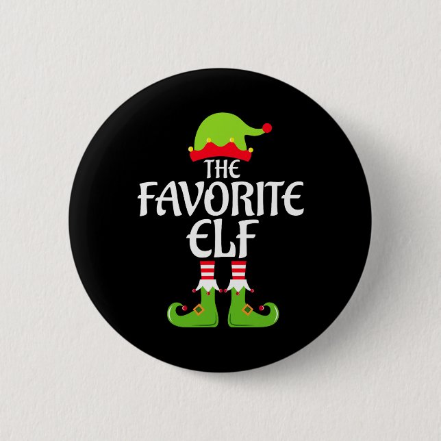 Favourite Elf Matching Family Group Christmas Part 6 Cm Round Badge (Front)