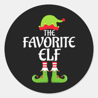 Favourite Elf Matching Family Group Christmas Part Classic Round Sticker