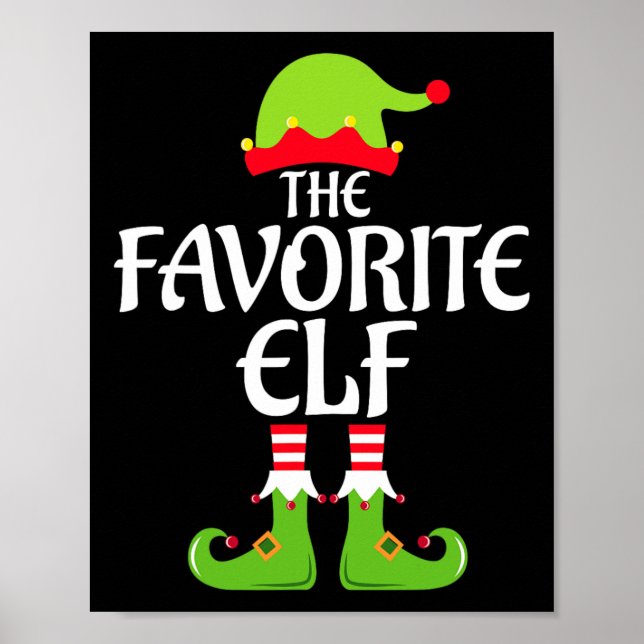 Favourite Elf Matching Family Group Christmas Part Poster (Front)