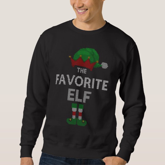 Favourite Elf Ugly Christmas Sweater Xmas Family M (Front)