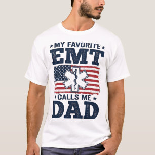 Favourite EMT Calls Me Dad Vintage Patriotic Shirt