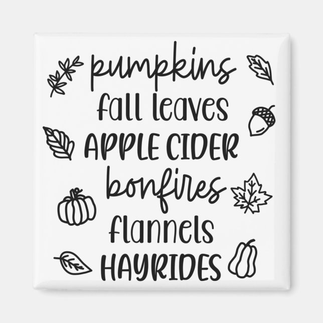 Favourite Fall Things Magnet (Front)
