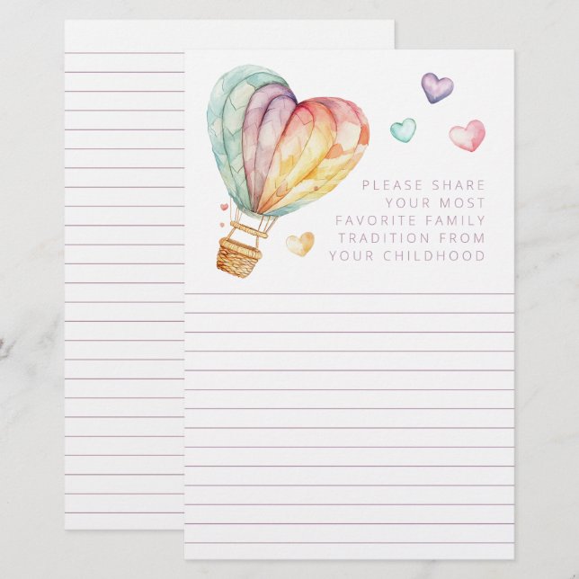 Favourite Family Tradition Shower Cards (Front/Back)