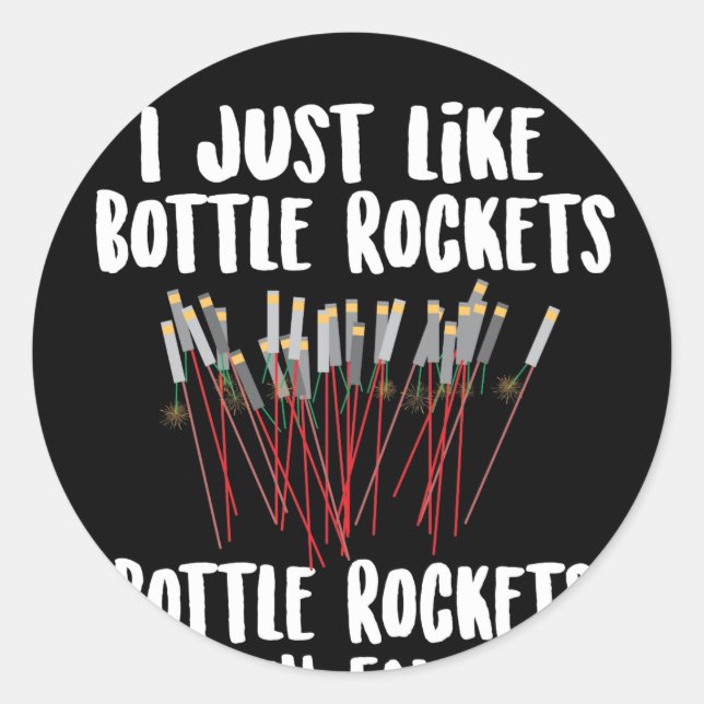Favourite Fireworks Bottle Rockets Classic Round Sticker (Front)