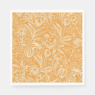 Favourite Floral Pattern in Golden Yellow, Napkin