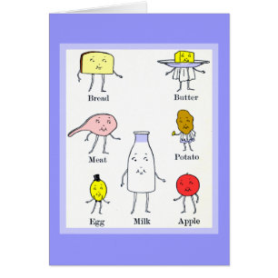 Favourite Foods Vintage Blank Art Card