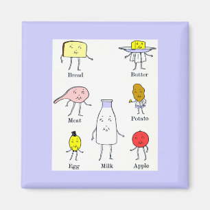 Favourite Foods Vintage Kitchen Art Magnet