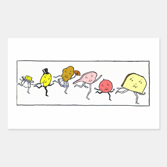 Favourite Foods Vintage Kitchen Art Rectangular Sticker (Front)