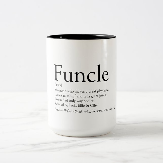 Favourite Funcle Uncle Modern Definition Two-Tone Coffee Mug (Center)