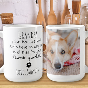 Favourite Grandchild Cute Pet Photo Dog Grandpa Coffee Mug