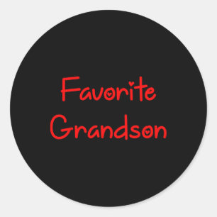 Favourite Grandson Fathers Day  Classic Round Sticker