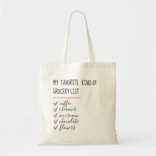 Favourite Grocery List Tote Bag