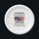 Favourite Gymnast Calls Me Papa Patriotic Vintage  Paper Plate<br><div class="desc">Favourite Gymnast Calls Me Papa Patriotic Vintage Shirt_1</div>