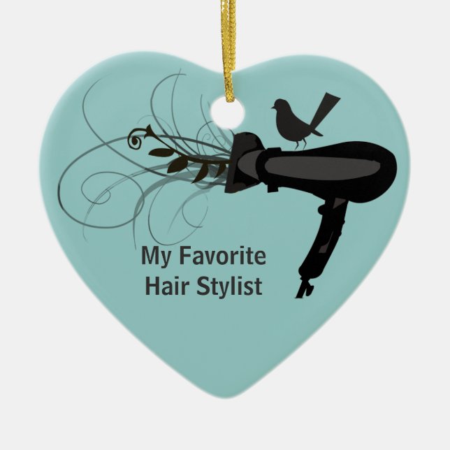 Favourite Hair Stylist Ceramic Tree Decoration (Front)