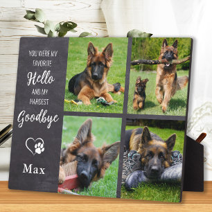 Favourite Hello Custom 4 Photo Collage Pet Memoria Plaque