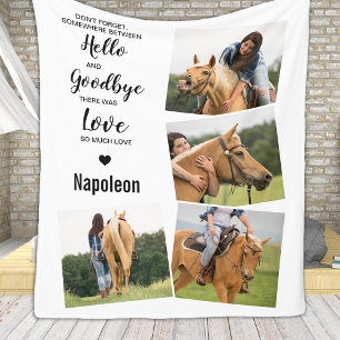 Favourite Hello Custom Photo Collage Pet Memorial Fleece Blanket